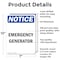 Signmission Emergency Generator, 7 in W x Rectangle, Aluminum OS-2PACK-NS-A-710-V-11856 - alternate 2